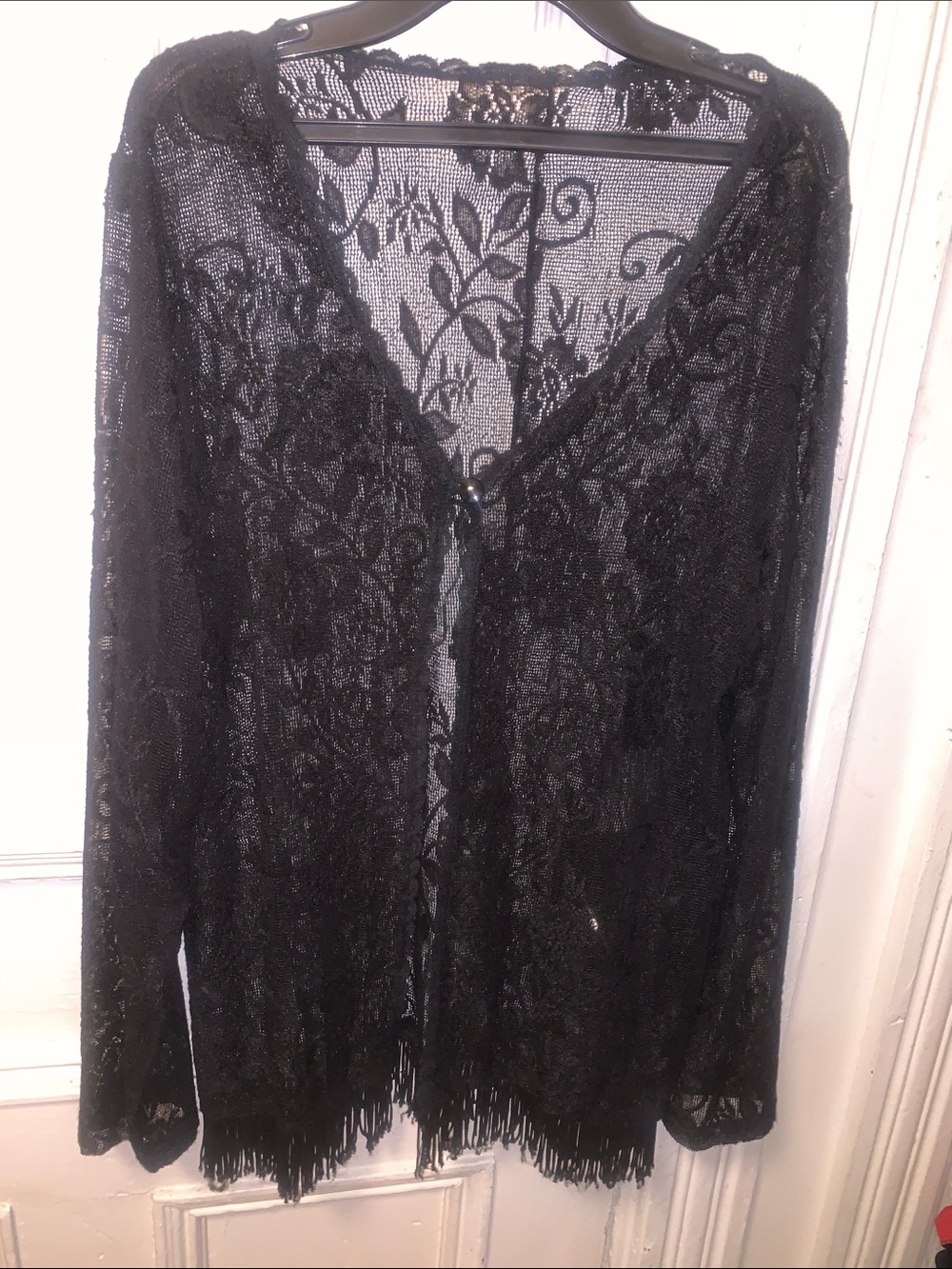 Black Lace V-Neck Women’s Sweater Cardigan